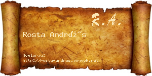 Rosta András névjegykártya